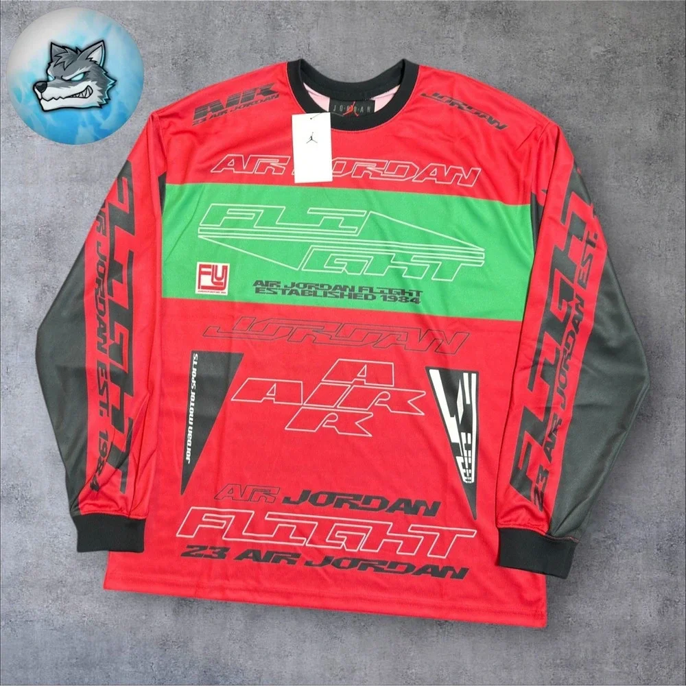 Nike Air Jordan Racing‎ Motocross Dri-Fit Long Sleeve Shirt Mens Med FV7239-687